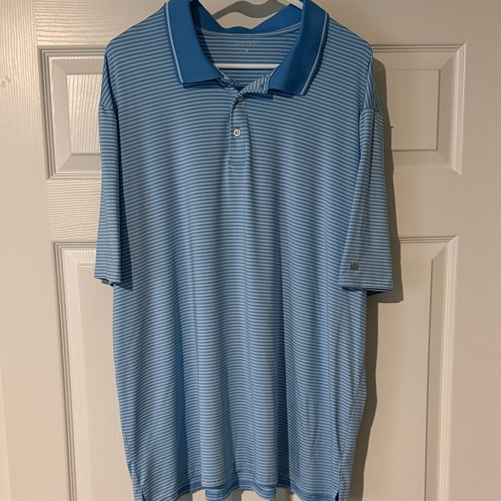 Crown & Ivy Blue Striped Polo Shirt